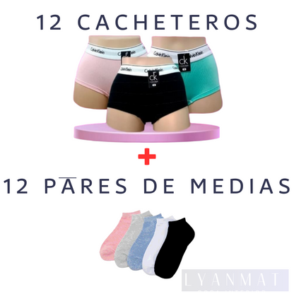 Promoción 12 CACHETEROS + 12 PARES DE MEDIAS